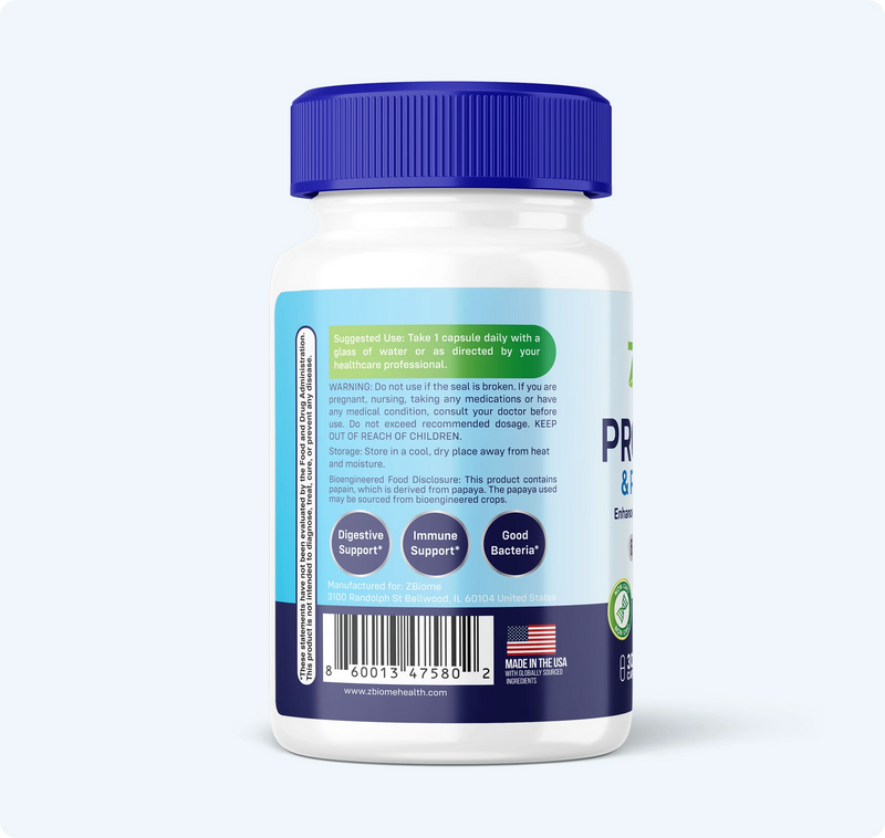 Zbiome probiotics for digestive support, Immune support, and good bacteria